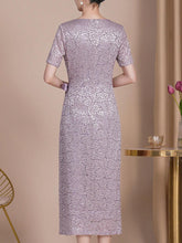 Floral Jacquard Knot Side Split Thigh Bridesmaid Dress